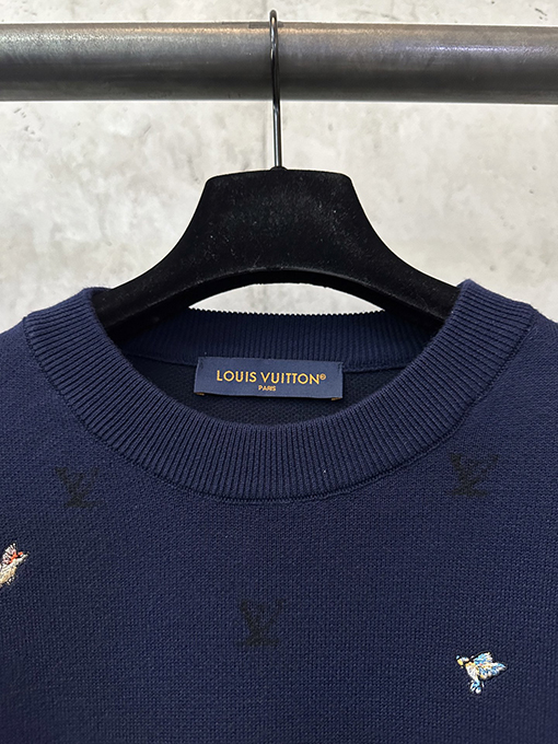 ルイヴィトン 動物刺繍ジャカードロゴニットウェア
