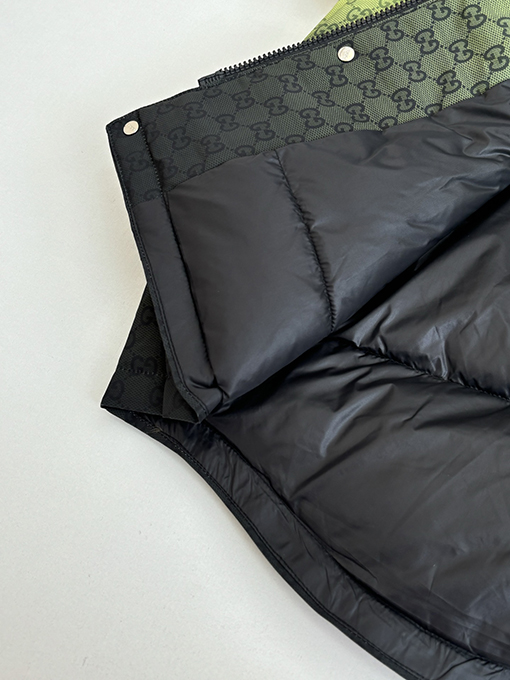 グッチ Altitude スキースタイルのフード付きグラデーションカラーブロックプリントコットンジャケット