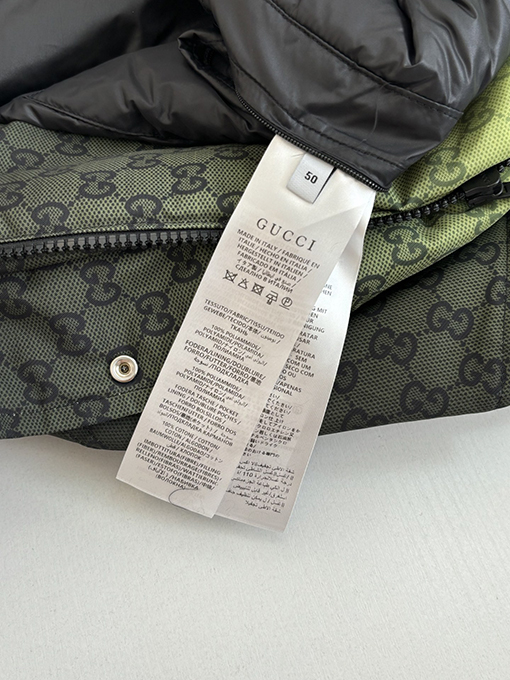 グッチ Altitude スキースタイルのフード付きグラデーションカラーブロックプリントコットンジャケット