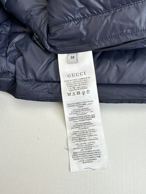 グッチ Altitude スキースタイルのフード付きグラデーションカラーブロックプリントコットンジャケット