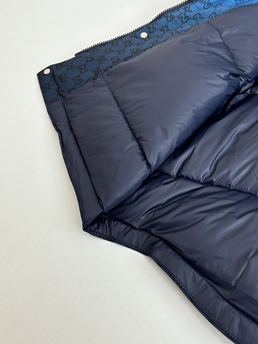 グッチ Altitude スキースタイルのフード付きグラデーションカラーブロックプリントコットンジャケット