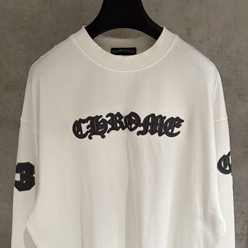 クロムハーツコピー アップリケ刺繍長袖スウェットシャツ