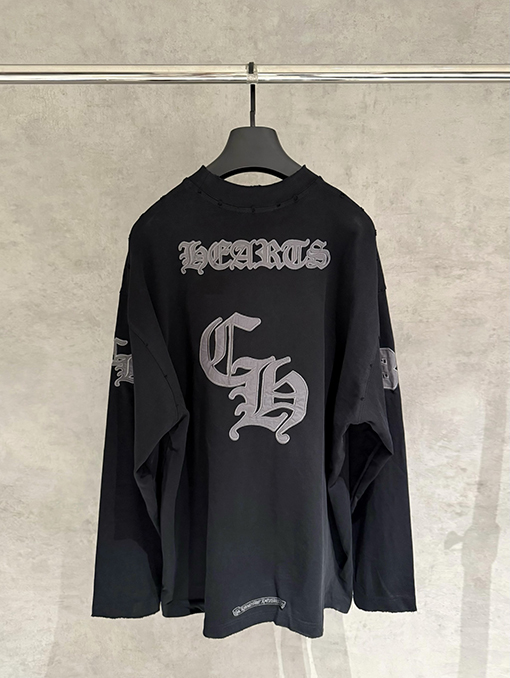 クロムハーツコピー アップリケ刺繍長袖スウェットシャツ