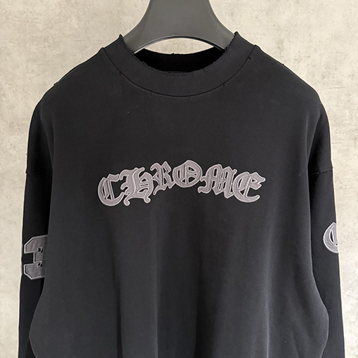 クロムハーツコピー アップリケ刺繍長袖スウェットシャツ