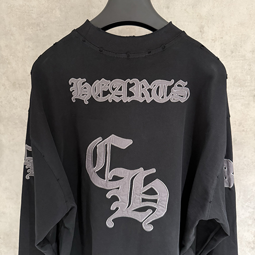 クロムハーツコピー アップリケ刺繍長袖スウェットシャツ