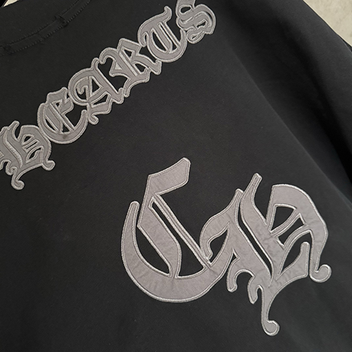 クロムハーツコピー アップリケ刺繍長袖スウェットシャツ