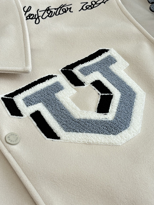 ルイヴィトンコピー バッグスバニーの刺繍りタオルウールベースボールジャケット