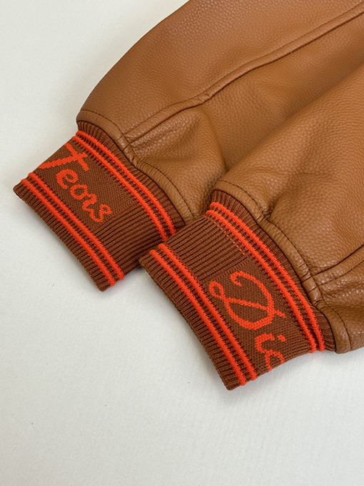 ディオール Tears コラボレーションのヘビーデューティー刺繍ビーズアップリケ刺繍ウール＆レザーベースボールジャケット