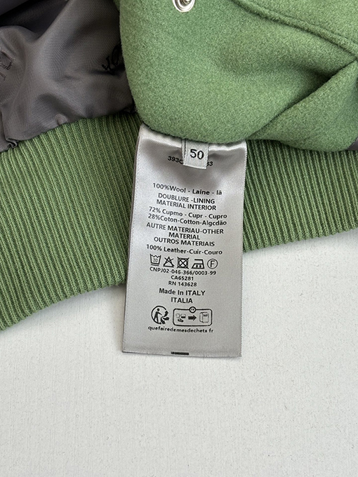 ディオール Tears コラボレーションのヘビーデューティー刺繍ビーズアップリケ刺繍ウール＆レザーベースボールジャケット