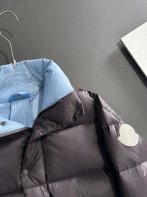 モンクレール Dervox ブルー ファットボーイ オーバーオール ショートパーカー ダウンジャケット