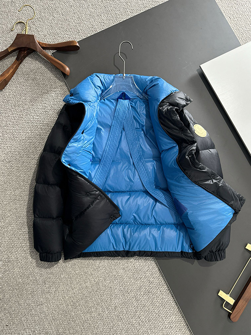 モンクレール Dervox ブルー ファットボーイ オーバーオール ショートパーカー ダウンジャケット