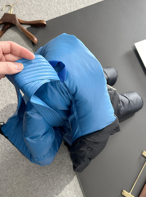 モンクレール Dervox ブルー ファットボーイ オーバーオール ショートパーカー ダウンジャケット