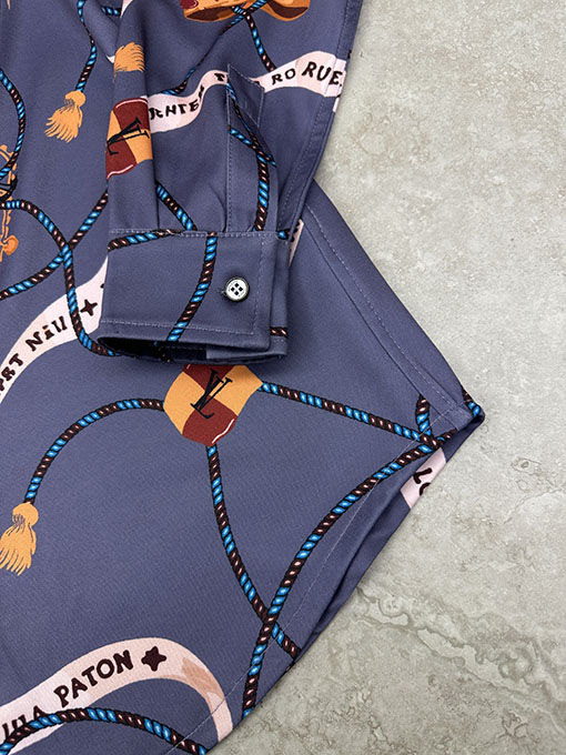 ルイヴィトン プリントポプリン長袖シャツ