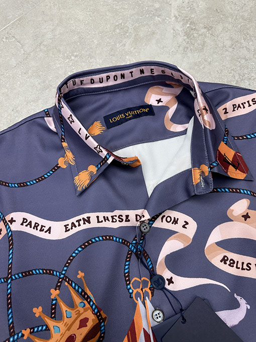 ルイヴィトン プリントポプリン長袖シャツ