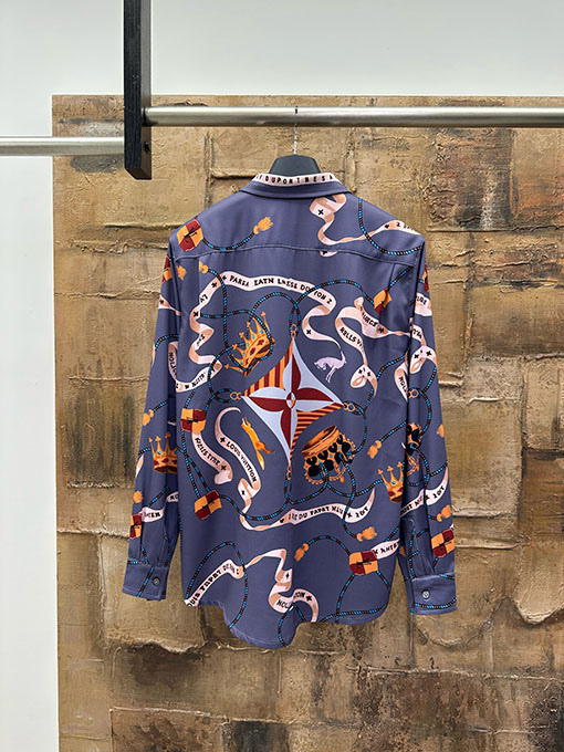 ルイヴィトン プリントポプリン長袖シャツ