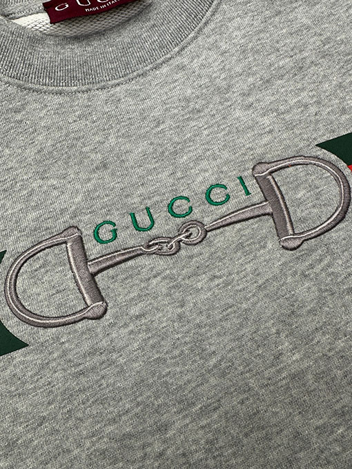 グッチコピー ホースシューバックル刺繍スウェットシャツ