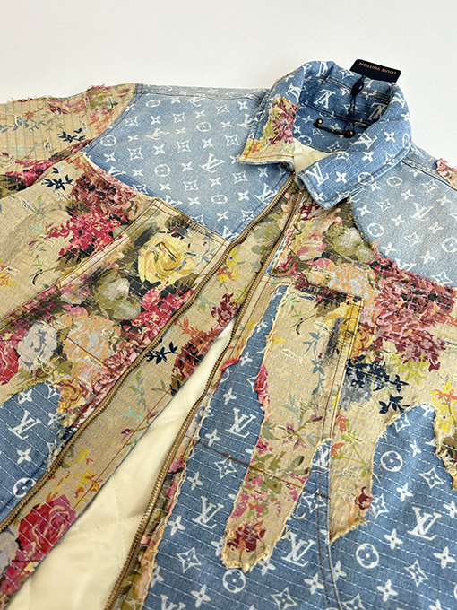 ルイヴィトンスーパーコピー フローラルローズアップリケデニムコットンジャケット