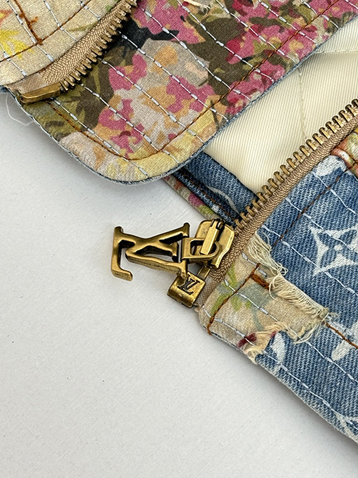 ルイヴィトンスーパーコピー フローラルローズアップリケデニムコットンジャケット