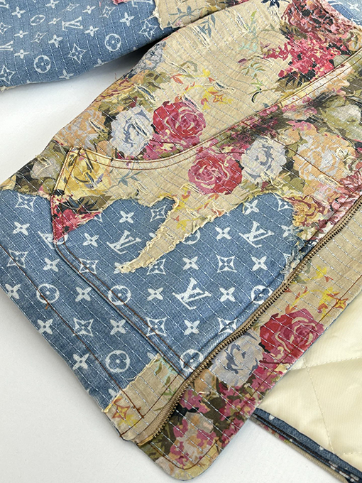 ルイヴィトンスーパーコピー フローラルローズアップリケデニムコットンジャケット
