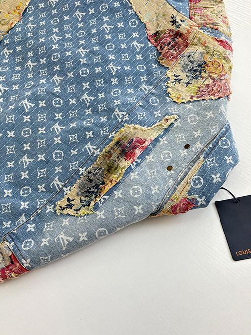 ルイヴィトンスーパーコピー フローラルローズアップリケデニムコットンジャケット