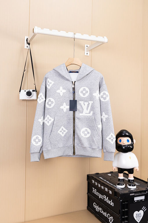 ルイヴィトン 秋冬メンズカジュアルフード付きスウェットシャツジャケット