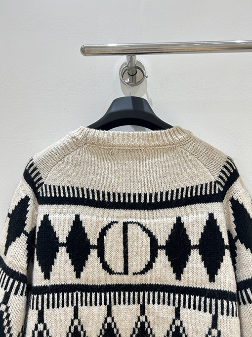 ディオールコピー ダイヤモンド柄ニットクルーネックセーター