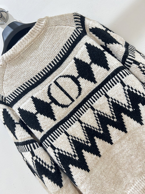 ディオールコピー ダイヤモンド柄ニットクルーネックセーター