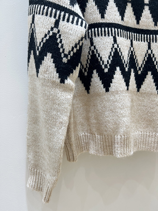 ディオール ダイヤモンド柄ニットタートルネックセーター