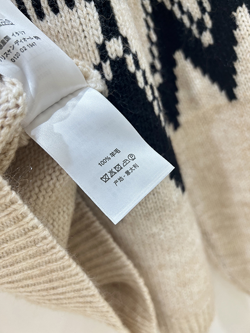 ディオール ダイヤモンド柄ニットタートルネックセーター