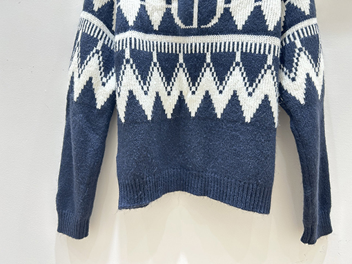 ディオール ダイヤモンド柄ニットタートルネックセーター