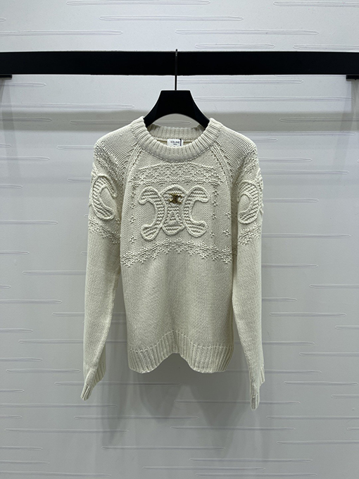 セリーヌ 新しい凱旋門プルオーバー長袖セーター