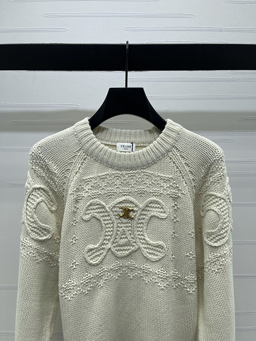 セリーヌ 新しい凱旋門プルオーバー長袖セーター