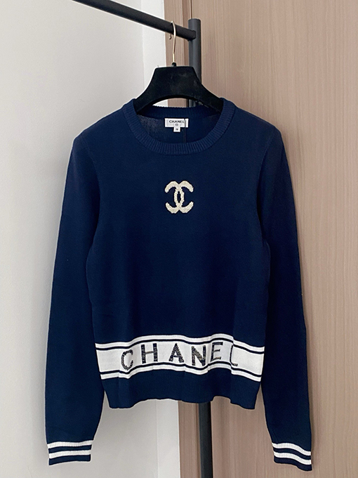 シャネル ロゴ柄長袖ニットセーター 14,800円 CCS044910