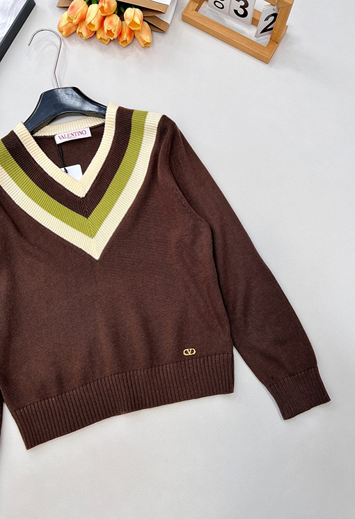 ヴァレンティノ カラーブロックVネックプルオーバーセーター