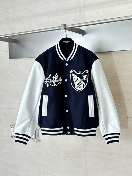 ルイヴィトン コンク刺繍パールボタンベ​​ースボールジャケット