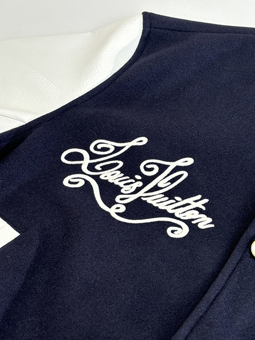 ルイヴィトン コンク刺繍パールボタンベ​​ースボールジャケット