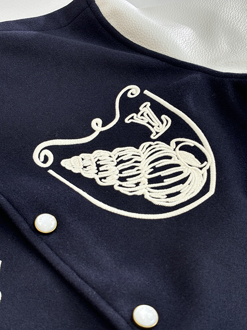 ルイヴィトン コンク刺繍パールボタンベ​​ースボールジャケット