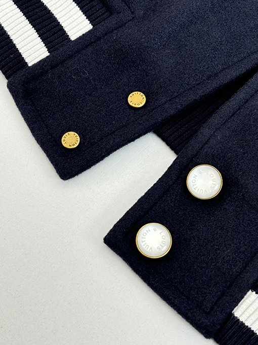 ルイヴィトン コンク刺繍パールボタンベ​​ースボールジャケット