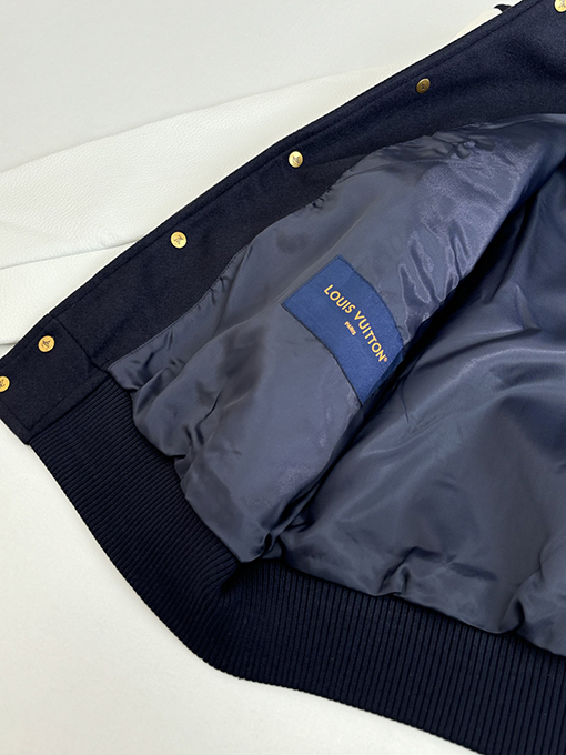 ルイヴィトン コンク刺繍パールボタンベ​​ースボールジャケット