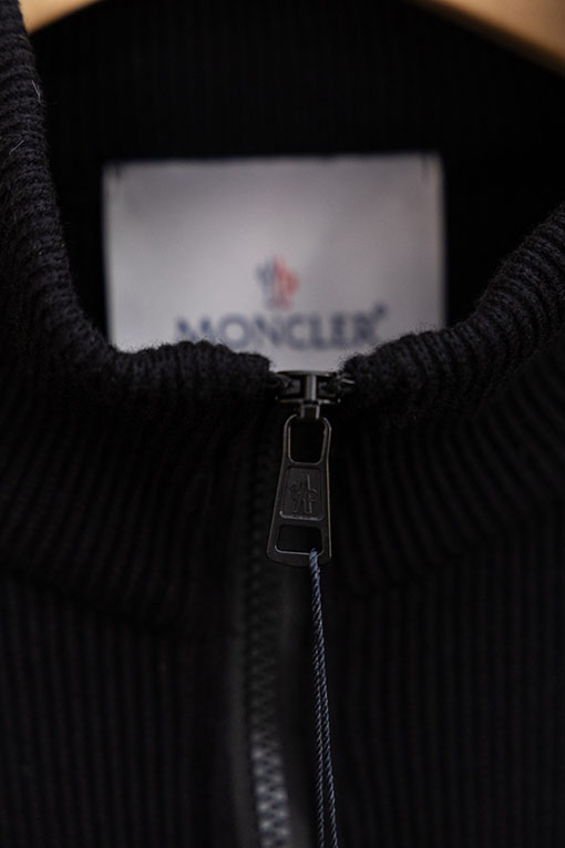 モンクレール Moncler ウールスリーブスタンドカラーニットダウンジャケット