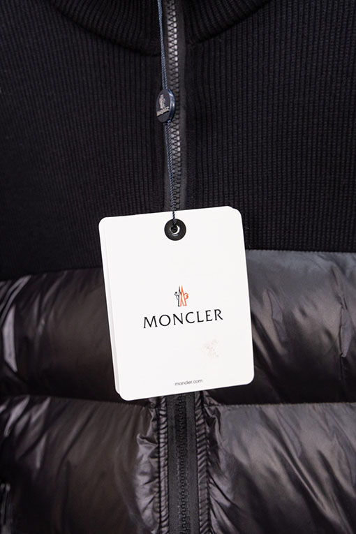 モンクレール Moncler ウールスリーブスタンドカラーニットダウンジャケット