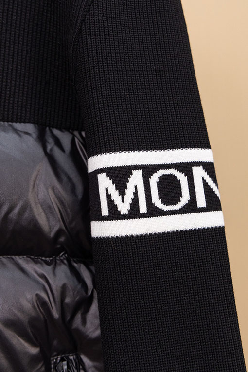 モンクレール Moncler ウールスリーブスタンドカラーニットダウンジャケット