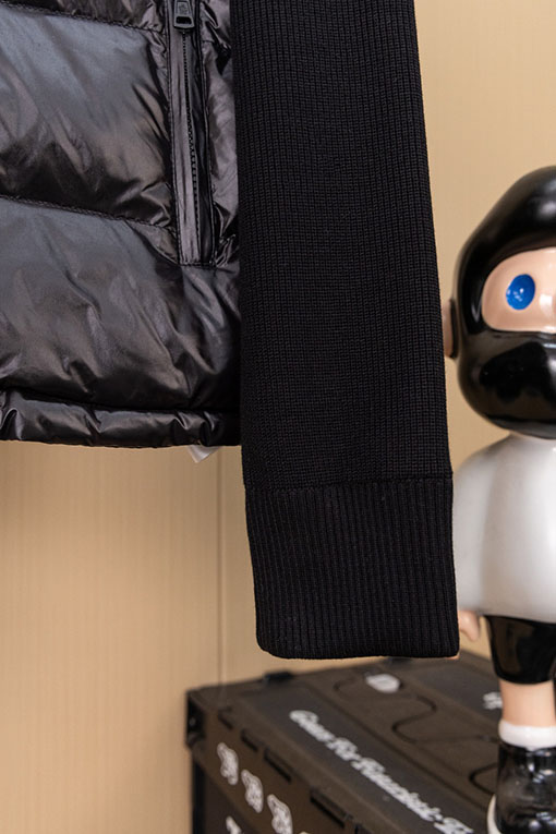 モンクレール Moncler ウールスリーブスタンドカラーニットダウンジャケット