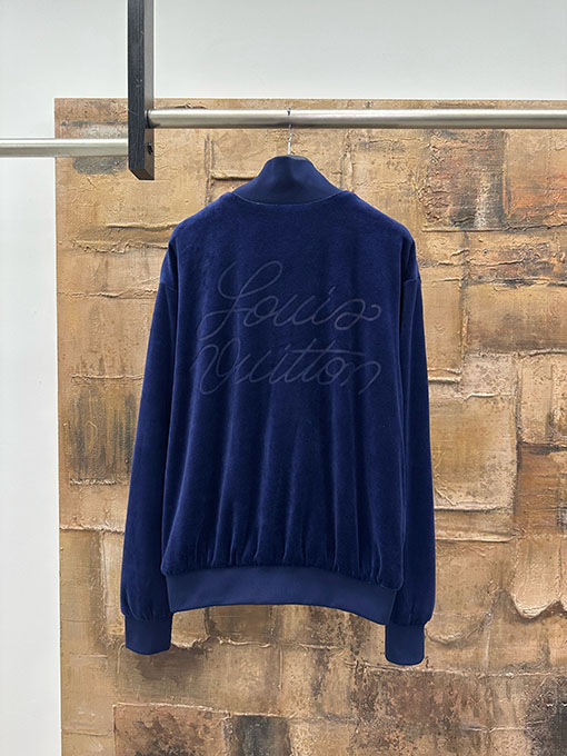 ルイヴィトン レザーロゴコーデュロイジップアップジャケット