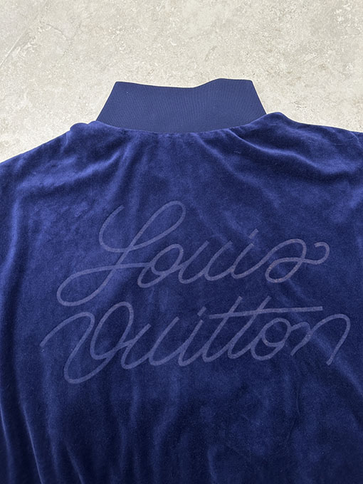 ルイヴィトン レザーロゴコーデュロイジップアップジャケット