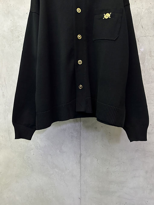ヴェルサーチコピー ボタンリブトリム付きカーディガン