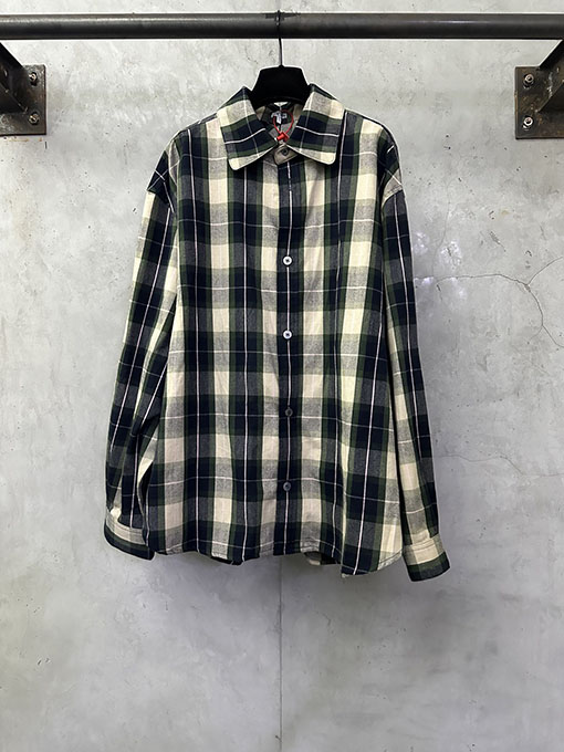 ロエベ チェック柄レザージップアップジャケット