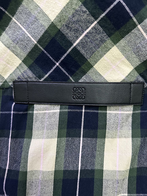 ロエベ チェック柄レザージップアップジャケット