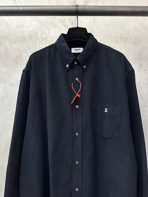 セリーヌコピー ロゴ刺繍ロングスリーブシャツ