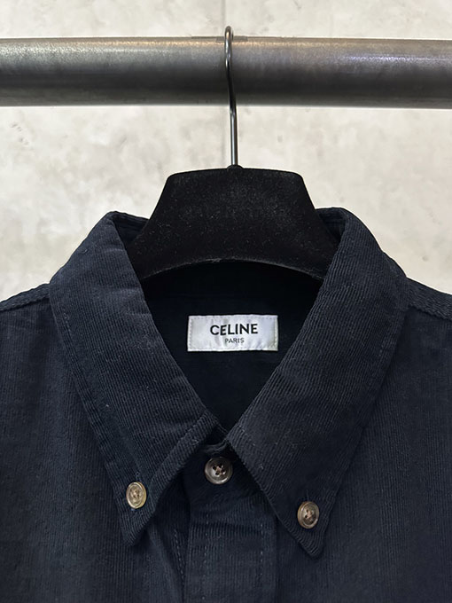 セリーヌコピー ロゴ刺繍ロングスリーブシャツ